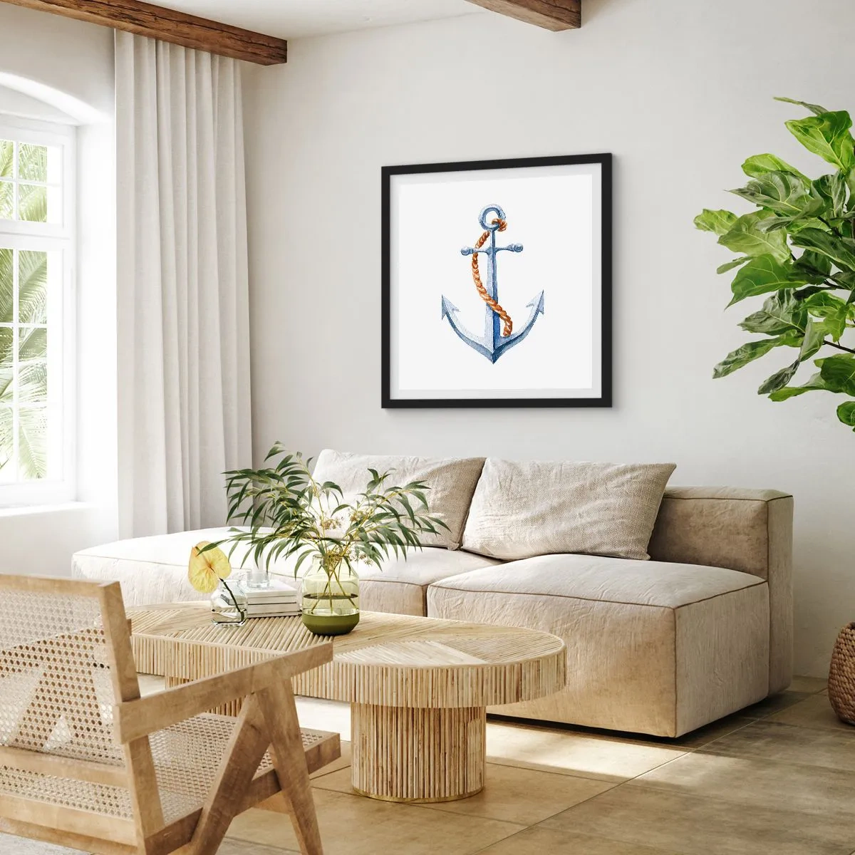 Plakát v černém rámu - Ahoj, dobrodružství! - 40x40 cm