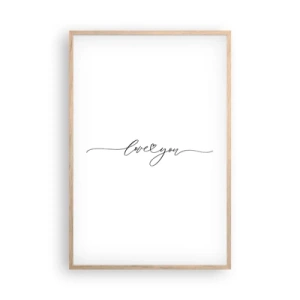 Plakát v rámu světlý dub - Černé na bílém - 61x91 cm