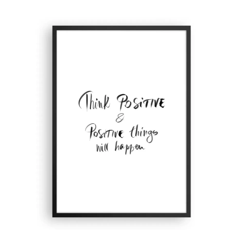 Plakát v černém rámu - Motivační nápis v černobílém stylu - 50x70cm - Jak žít? - Moderní nástěnná dekorace do obývacího pokoje a ložnice ARTTOR