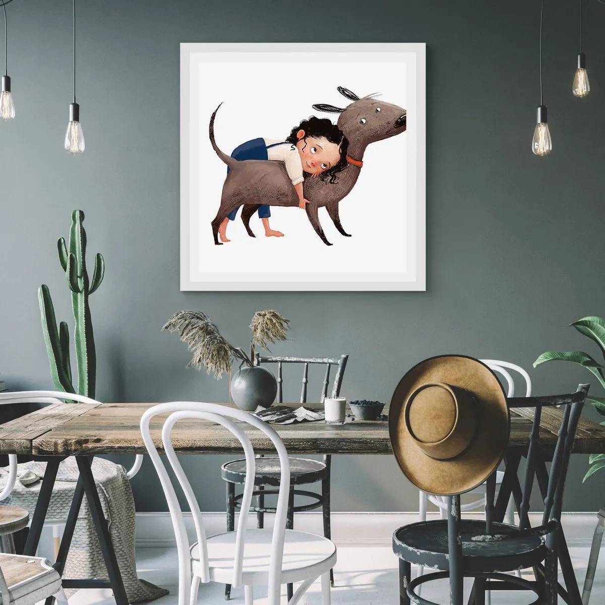 Plakát v bílém rámu - Nejlepší přátelé - 50x50 cm