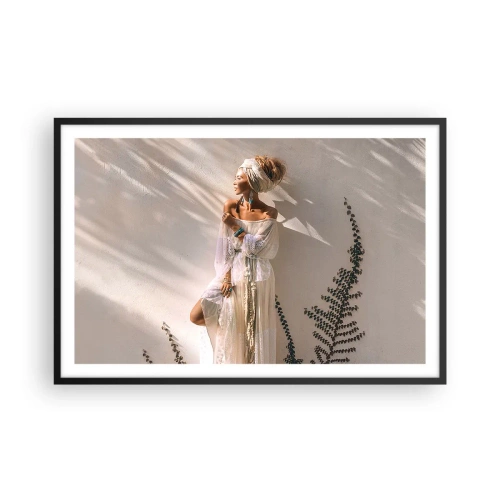 Plakát v černém rámu - Slunce a dívka - 91x61 cm