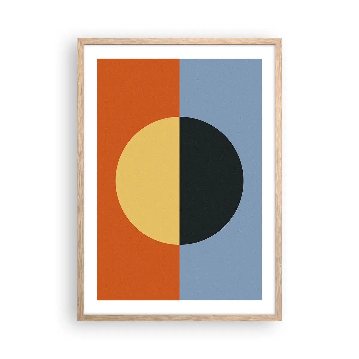 Plakát v rámu světlý dub - Kompozice tepla a chladu - 50x70 cm