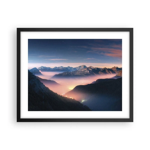 Plakát v černém rámu - Světlo v údolích - 50x40 cm