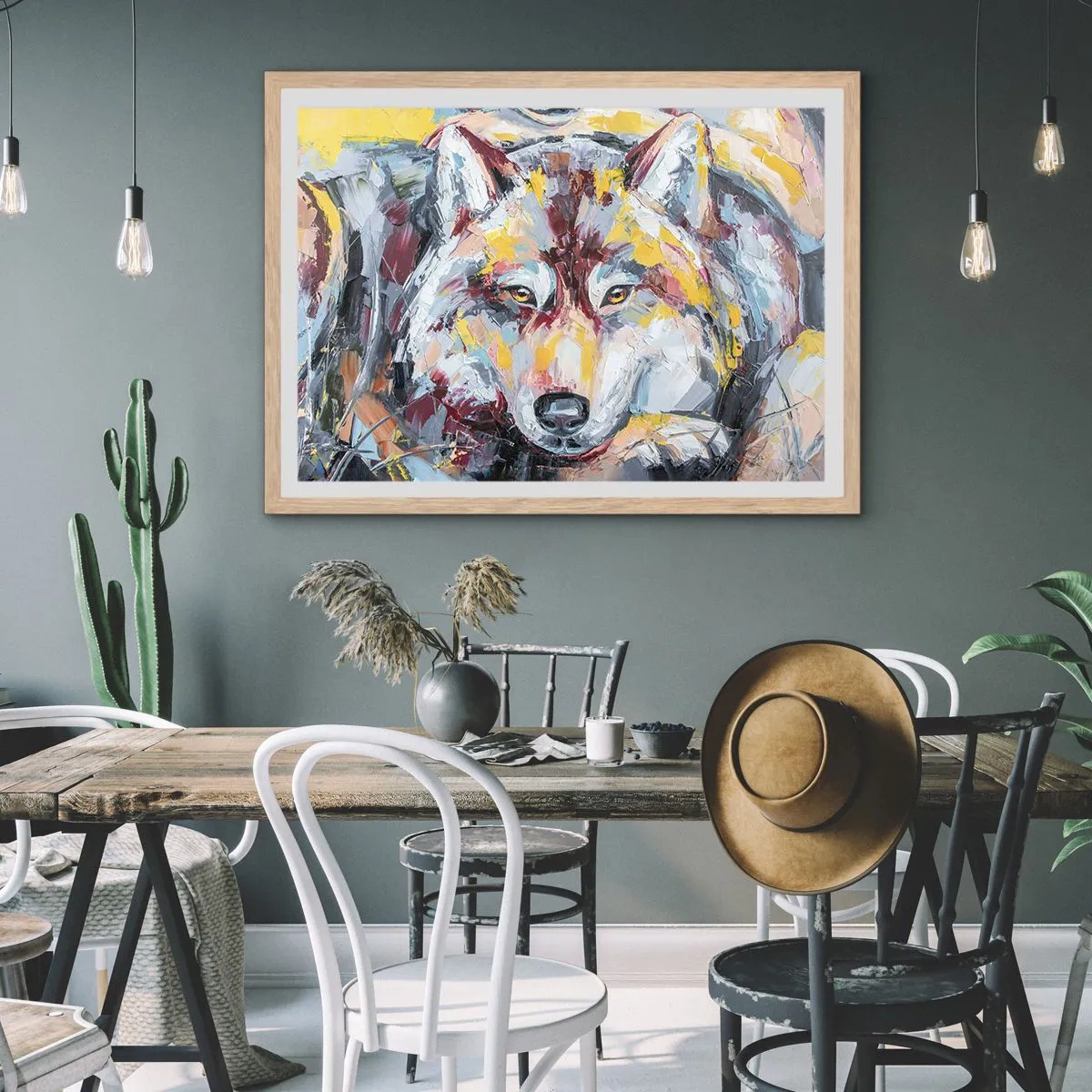 Plakát v rámu světlý dub - Klid mezi blízkými - 70x50 cm