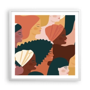Plakát v bílém rámu - Pouze ženskost - 60x60 cm