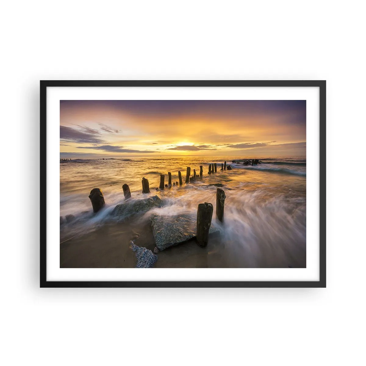 Plakát v černém rámu - Drsná krása Baltského moře - 70x50 cm