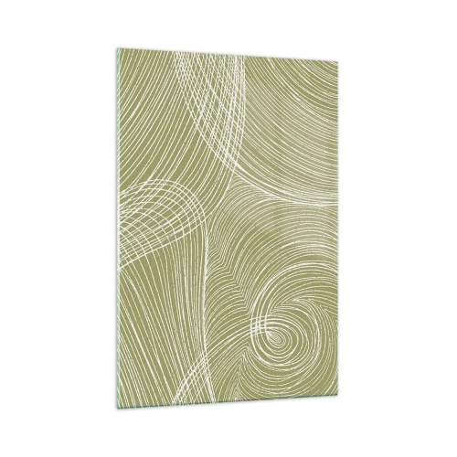 Obraz na skle - Mistrovská abstrakce v bílé - 70x100 cm