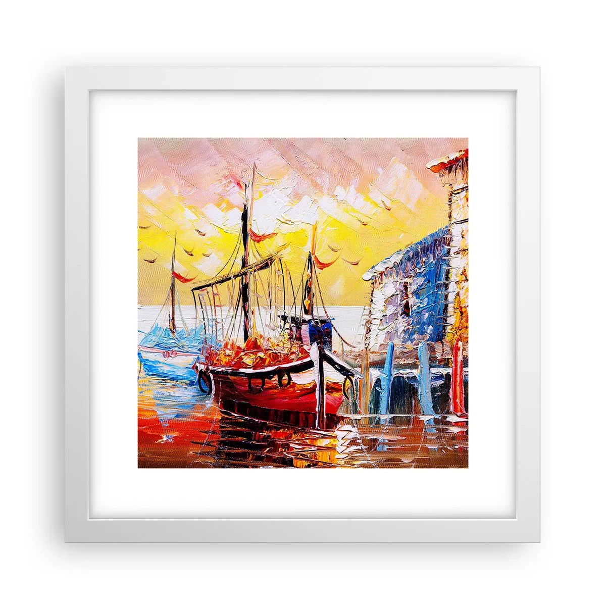 Plakát v bílém rámu - Šťastný návrat - 30x30 cm