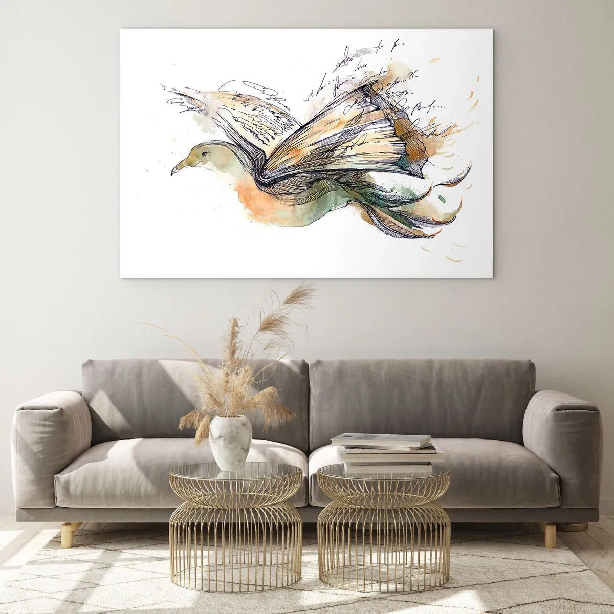 Obraz na skle - Na křídlech poezie - 100x70 cm