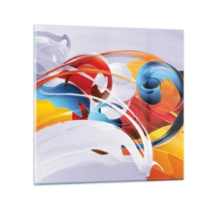 Obraz na skle - Tanec živlů - 60x60 cm