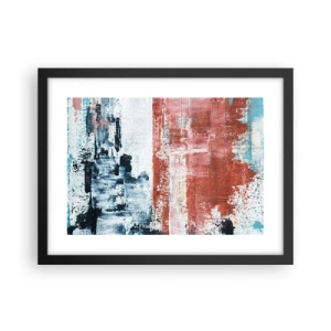 Plakát v černém rámu - Abstraktní půl na půl - 40x30 cm