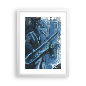 Plakát v bílém rámu - Městská rapsodie - 30x40 cm
