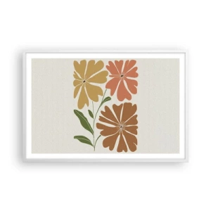 Plakát v bílém rámu - Příroda a geometrie - 91x61 cm