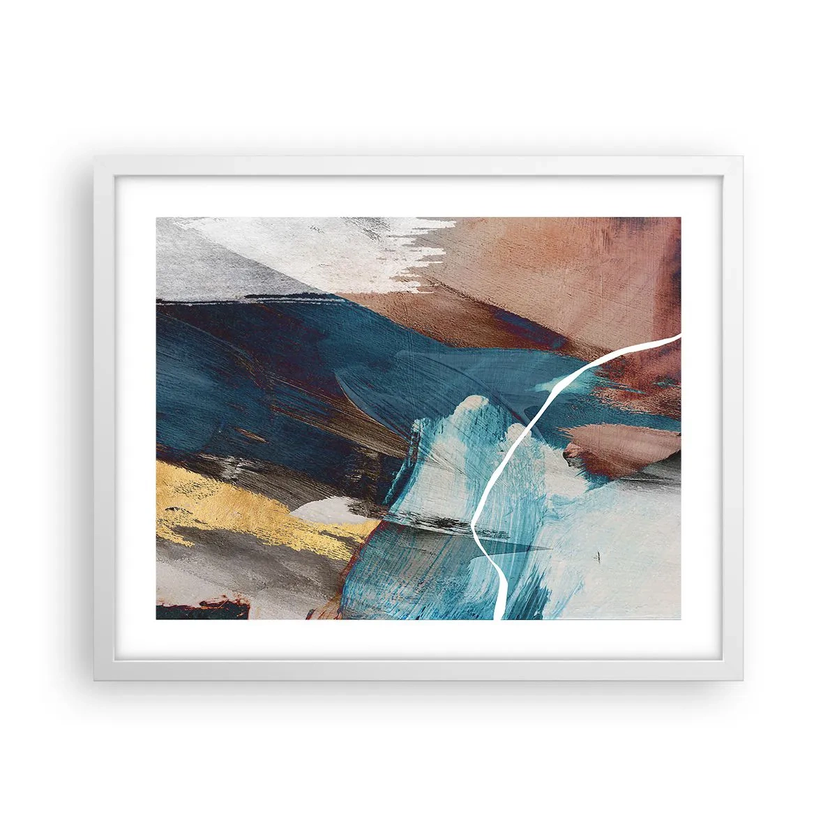 Plakát v bílém rámu - Na plno a s energií - 50x40 cm