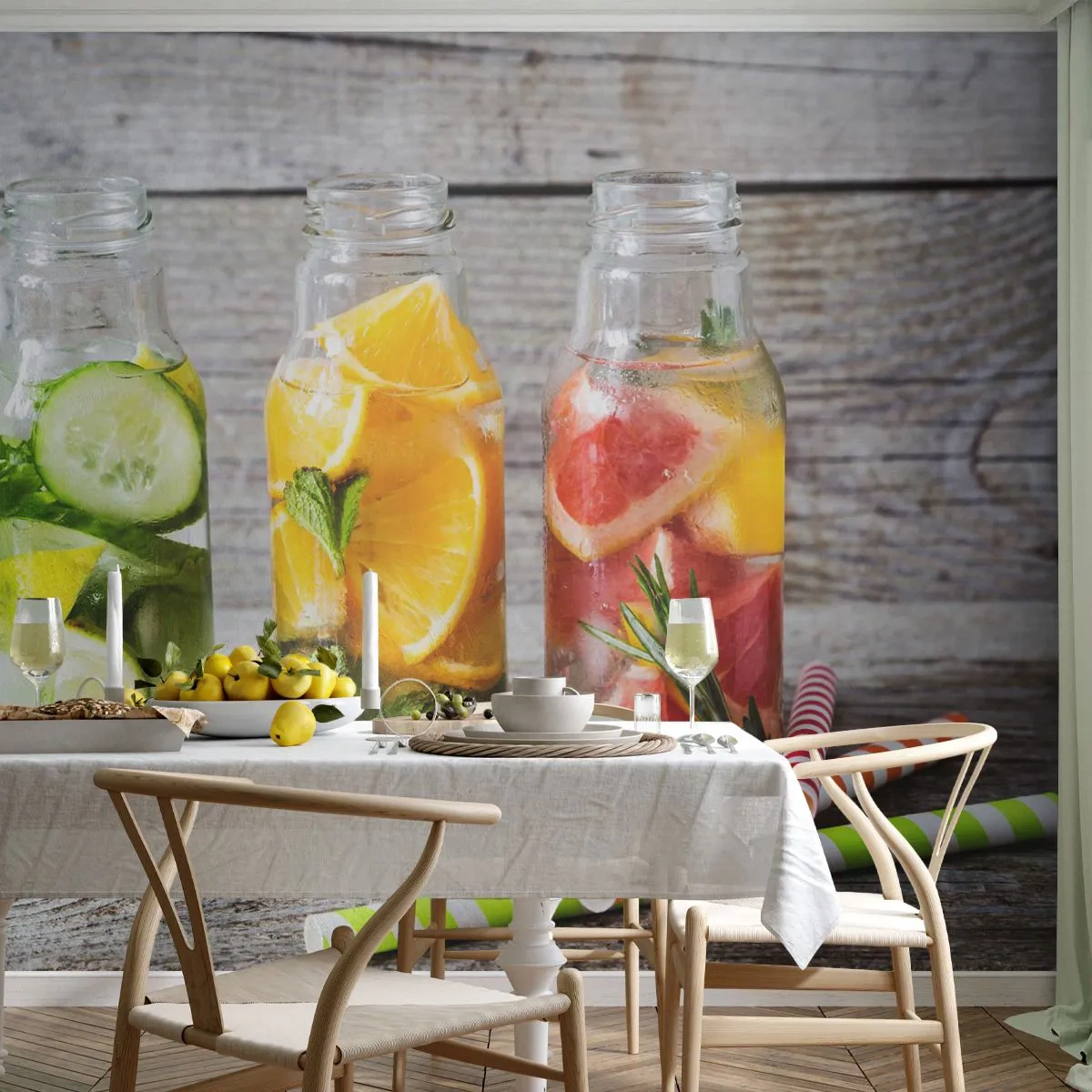 Fototapeta Premium Canvas - Zdravé od přírody - Gastronomie, Ovocný nápoj, Ovoce - 300x210 cm