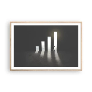 Plakát v rámu světlý dub - Úspěch – imprese - 91x61 cm