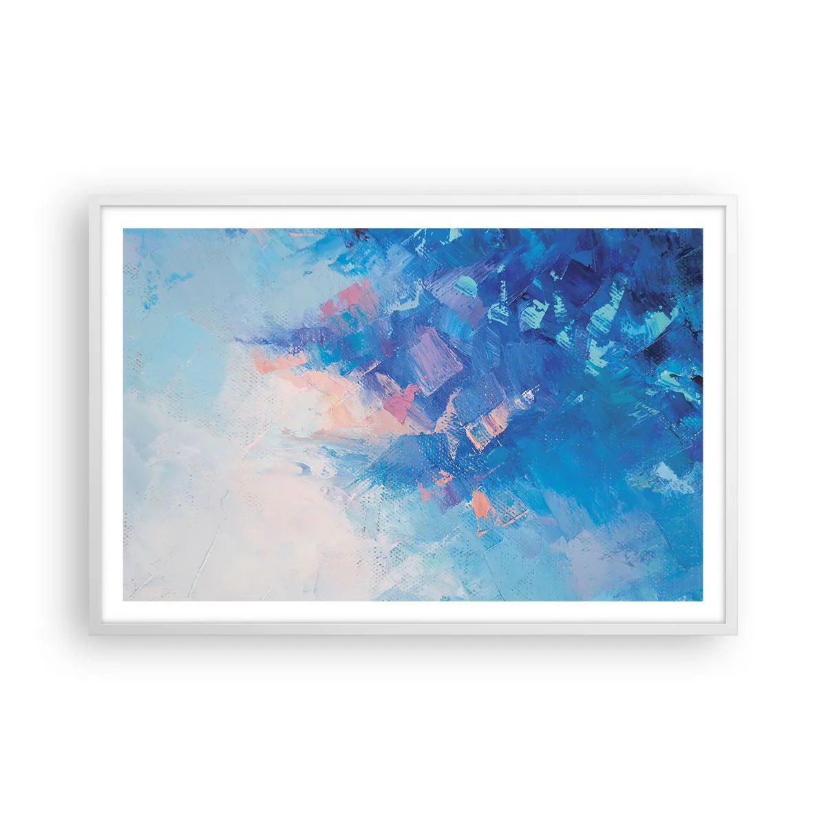 Plakát v bílém rámu - Zimní abstrakce - 91x61 cm