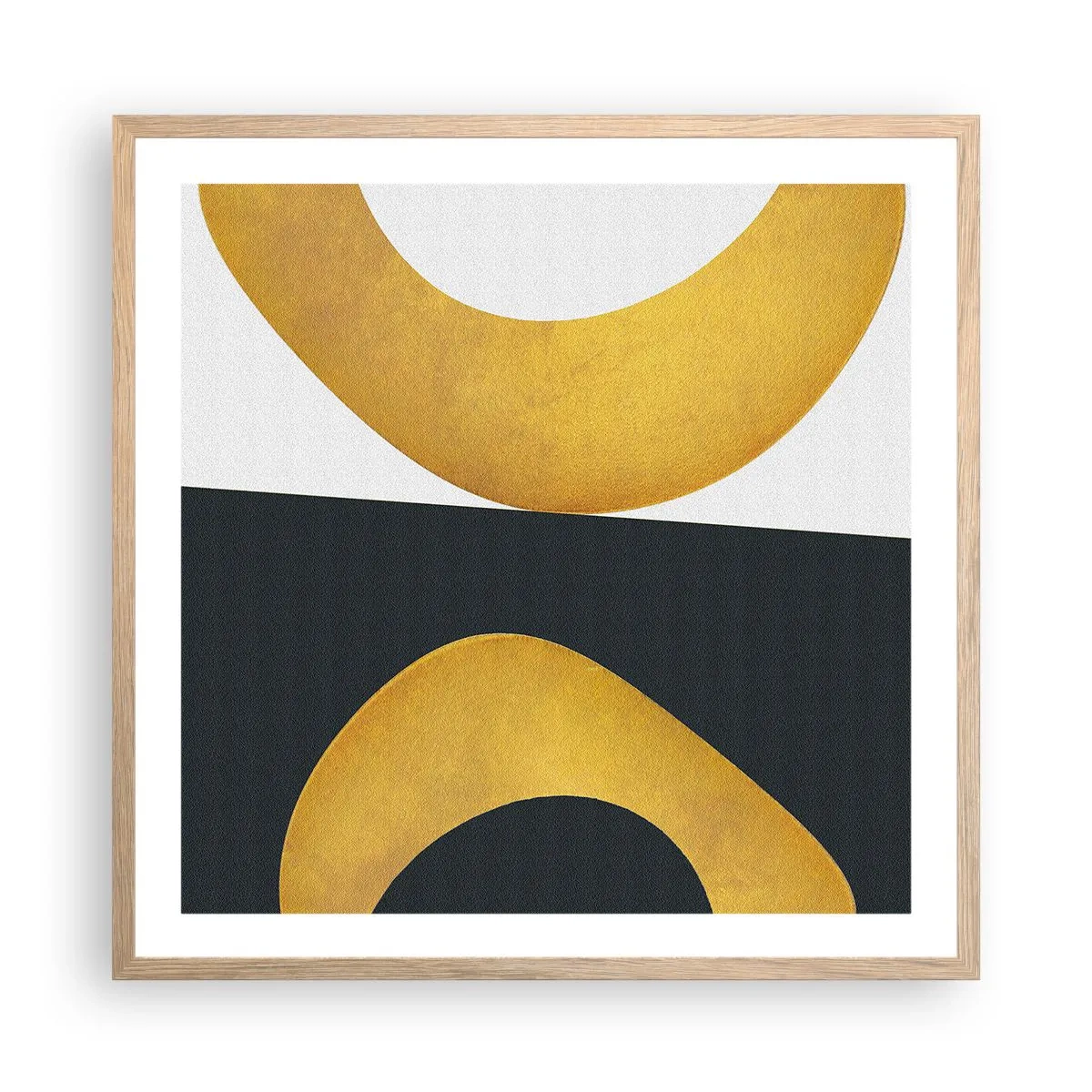 Plakát v rámu světlý dub - Zaprvé: zlato - 60x60 cm