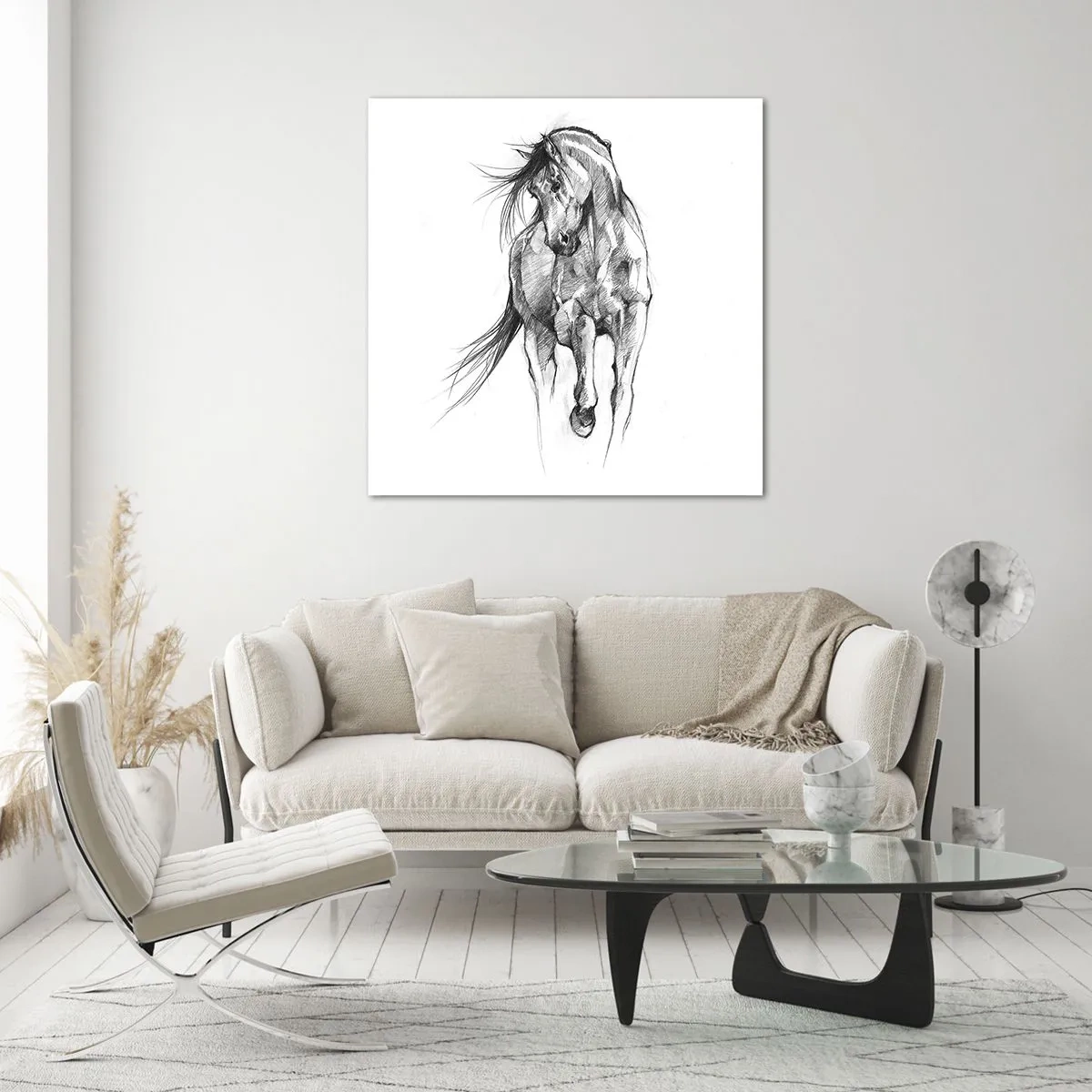 Obraz na skle - V ladném klusu - 50x50 cm