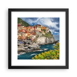 Plakát v černém rámu - Hromádka přitulená ke skalám - 30x30 cm