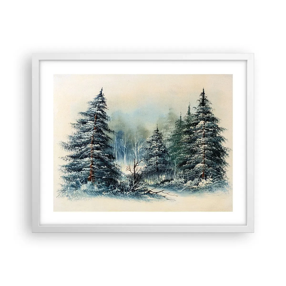 Plakát v bílém rámu - Připravení na Vánoce - 50x40 cm