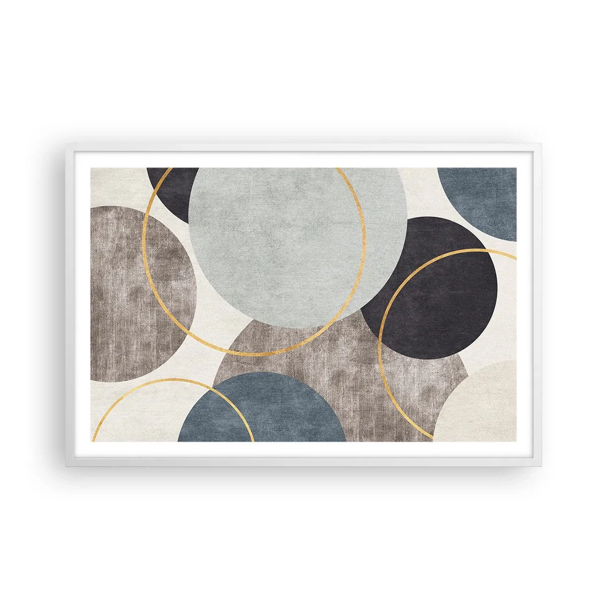 Plakát v bílém rámu - Kruh za kruhem - 91x61 cm
