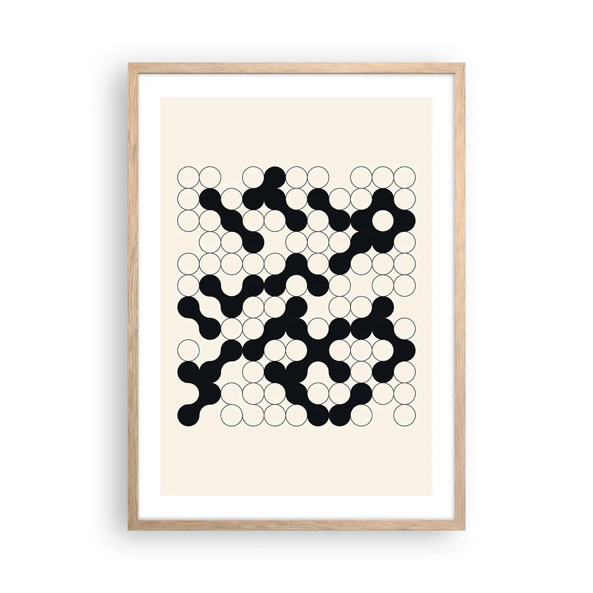 Plakát v rámu světlý dub - Čínská hra – variace - 50x70 cm