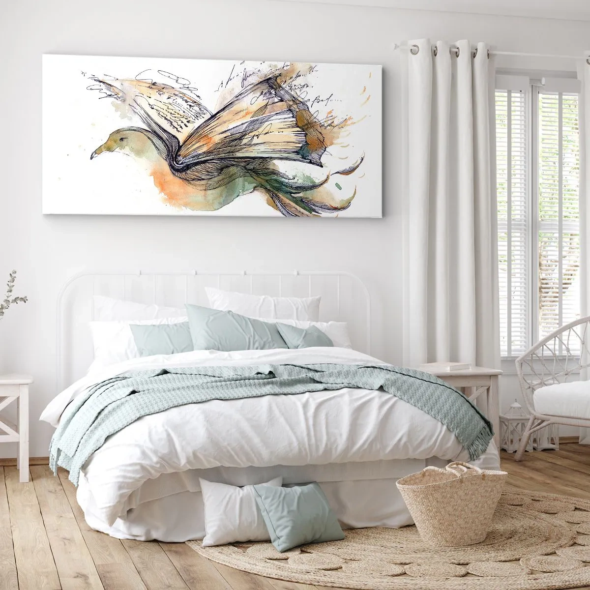 Obraz na plátně - Na křídlech poezie - 160x50 cm