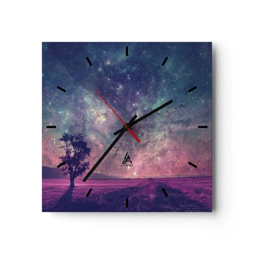 Nástěnné hodiny - Pod magickou oblohou - 40x40 cm
