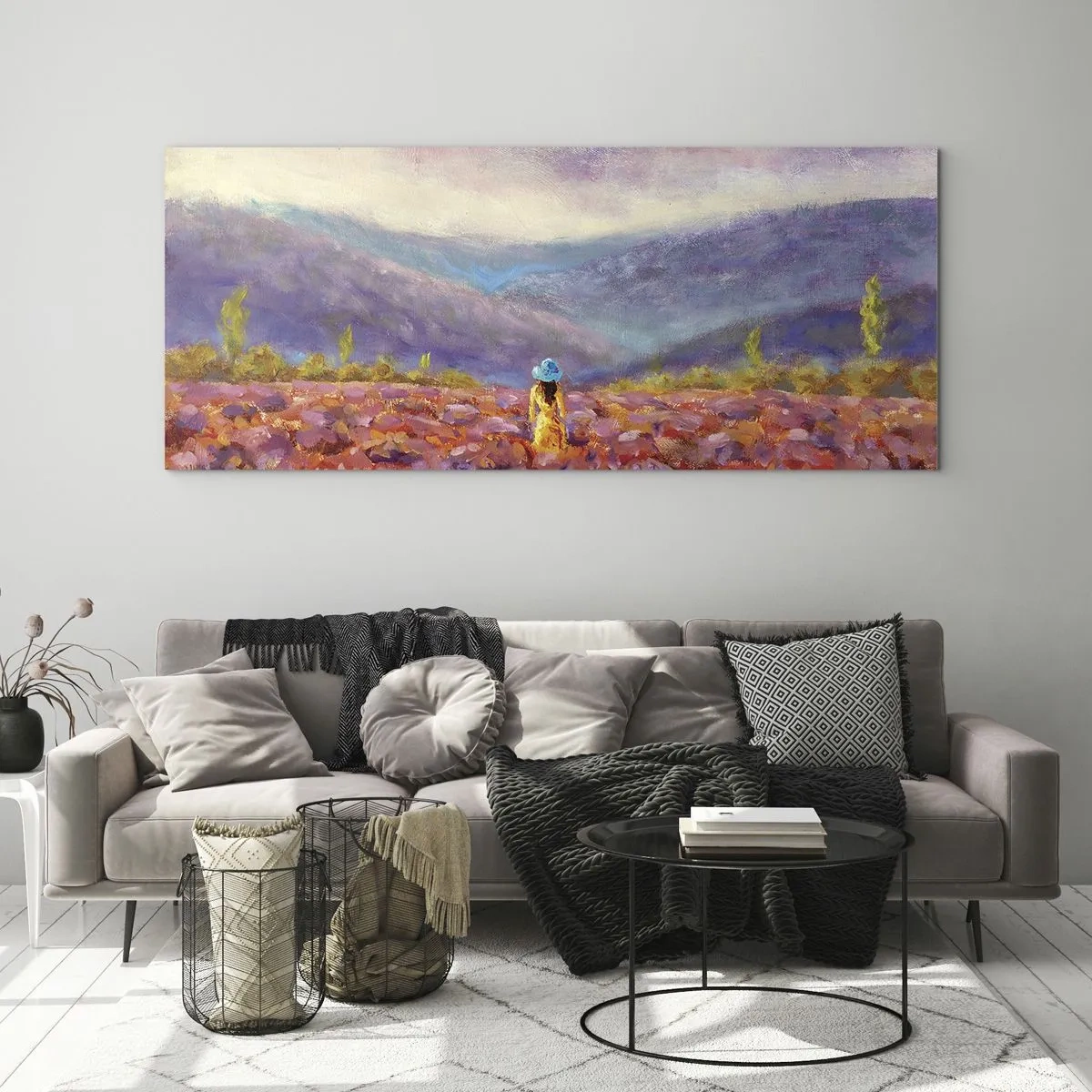 Obraz na skle - V levandulovém světě - 100x40 cm