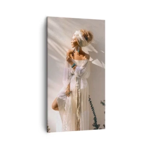 Obraz na plátně - Slunce a dívka - 45x80 cm