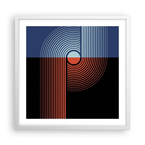 Plakát v bílém rámu - V geometrickém objetí - 50x50 cm