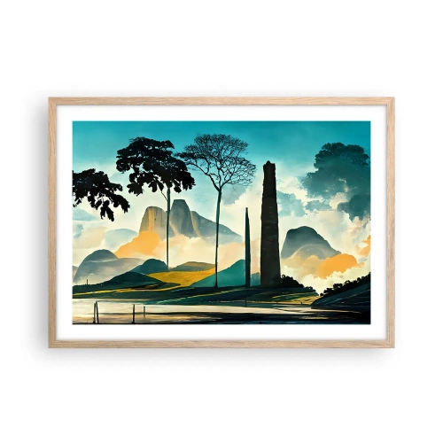 Plakát v rámu světlý dub - Výš a výš - 70x50 cm