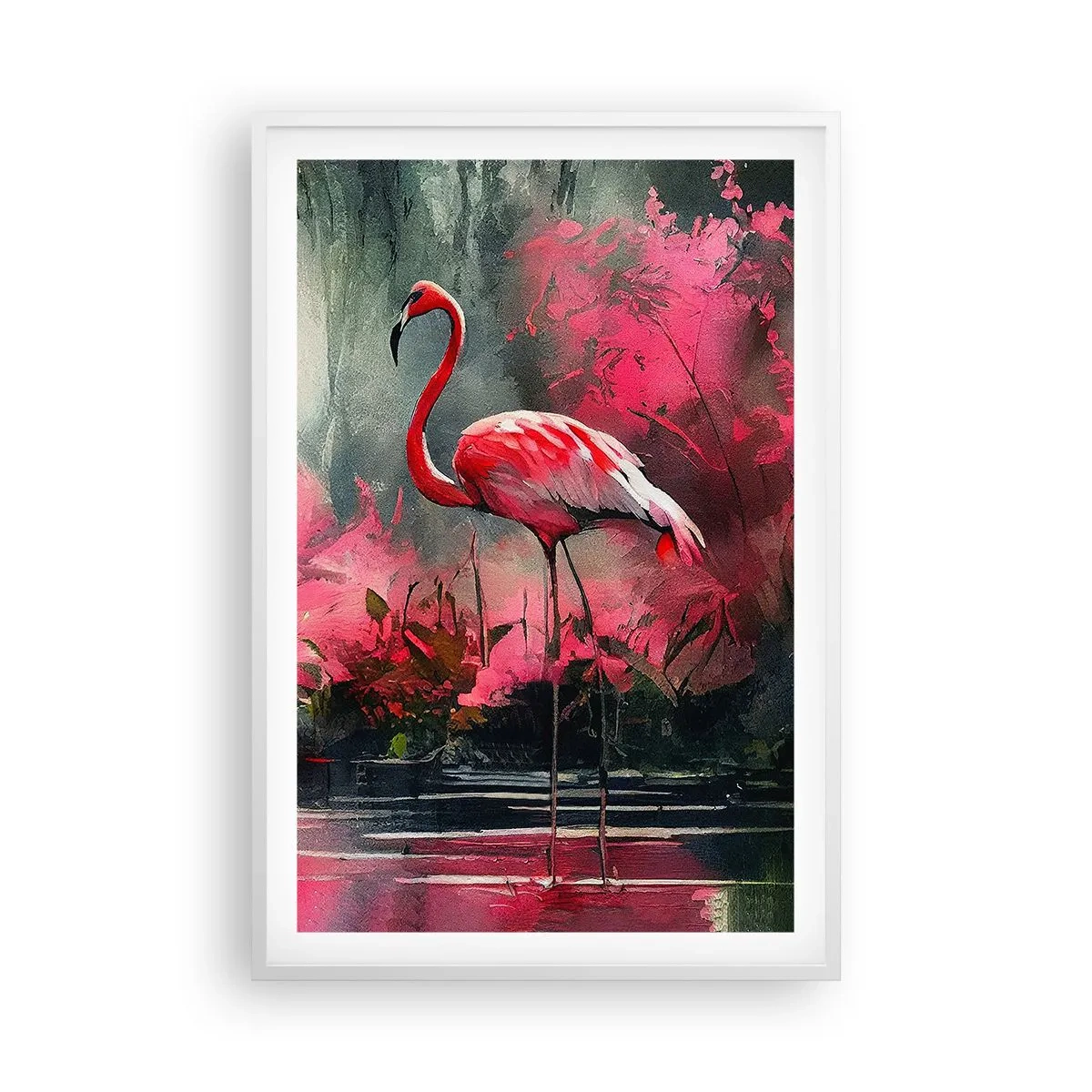 Plakát v bílém rámu - Hodiny přírodního kouzla - 61x91 cm