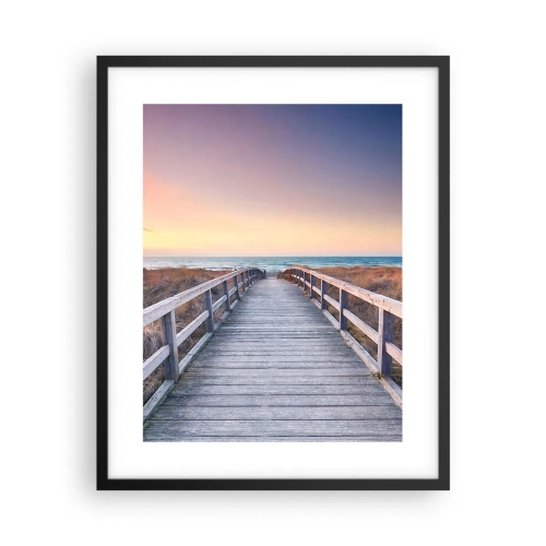 Plakát v černém rámu - Baltská večerní polární záře - 40x50 cm