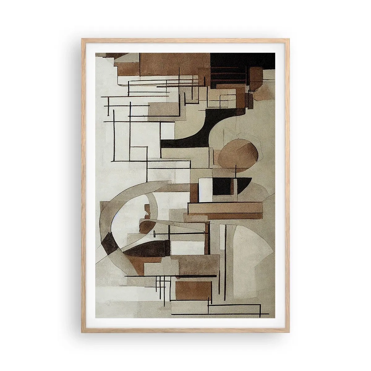 Plakát v rámu světlý dub - Městská krajina 2.0 - 70x100 cm