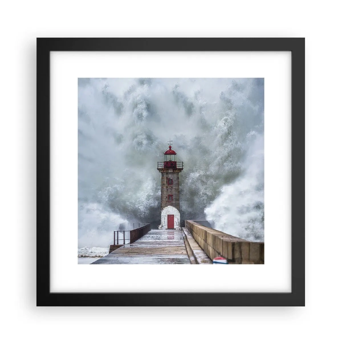 Plakát v černém rámu - Hukot vody, šum větru - 30x30 cm