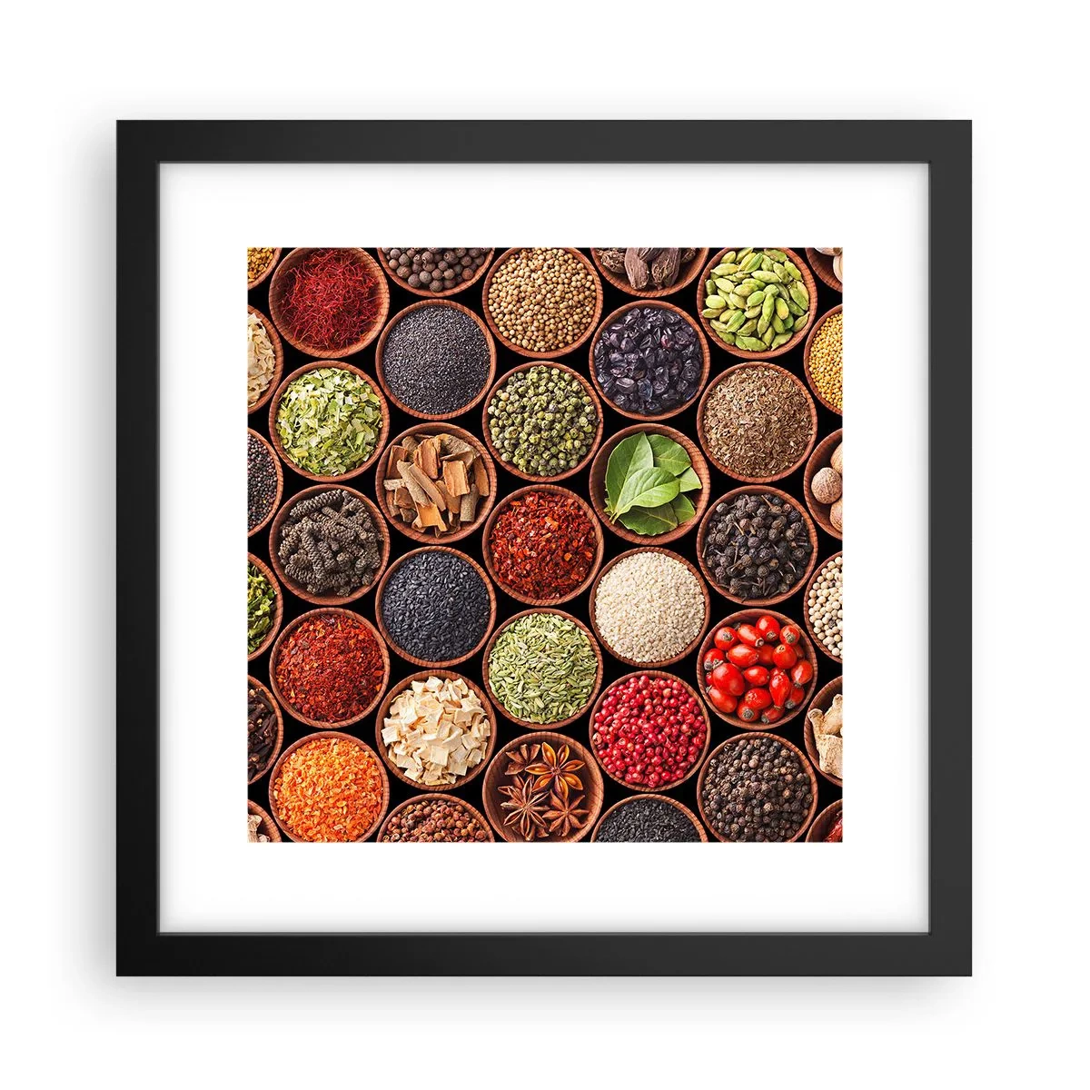Plakát v černém rámu - Všechny chutě světa - 30x30 cm