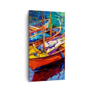 Obraz na plátně - Na vodě husté od barev - 45x80 cm
