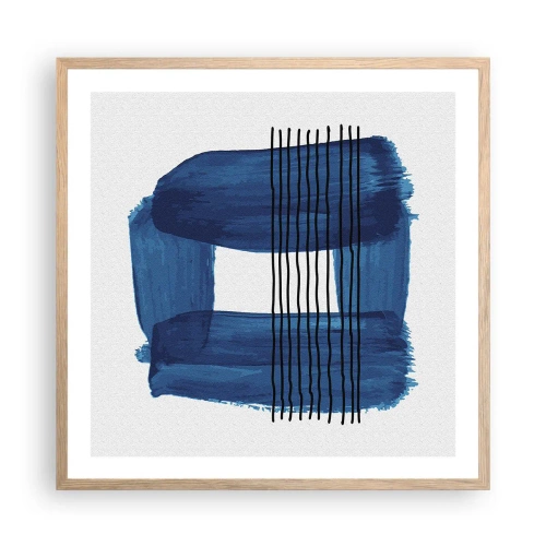 Plakát v rámu světlý dub - Modročerná kompozice - 60x60 cm