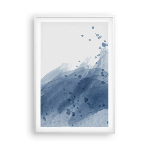 Plakát v bílém rámu - Modrý tyl - 61x91 cm