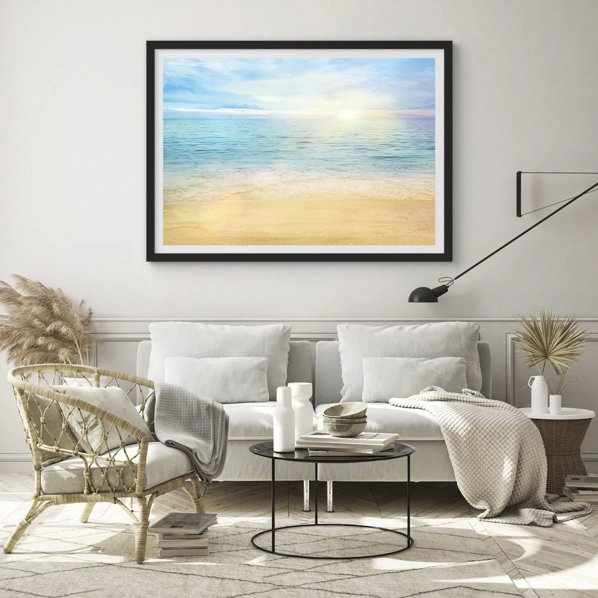 Plakát v černém rámu - Velká modř - 70x50 cm