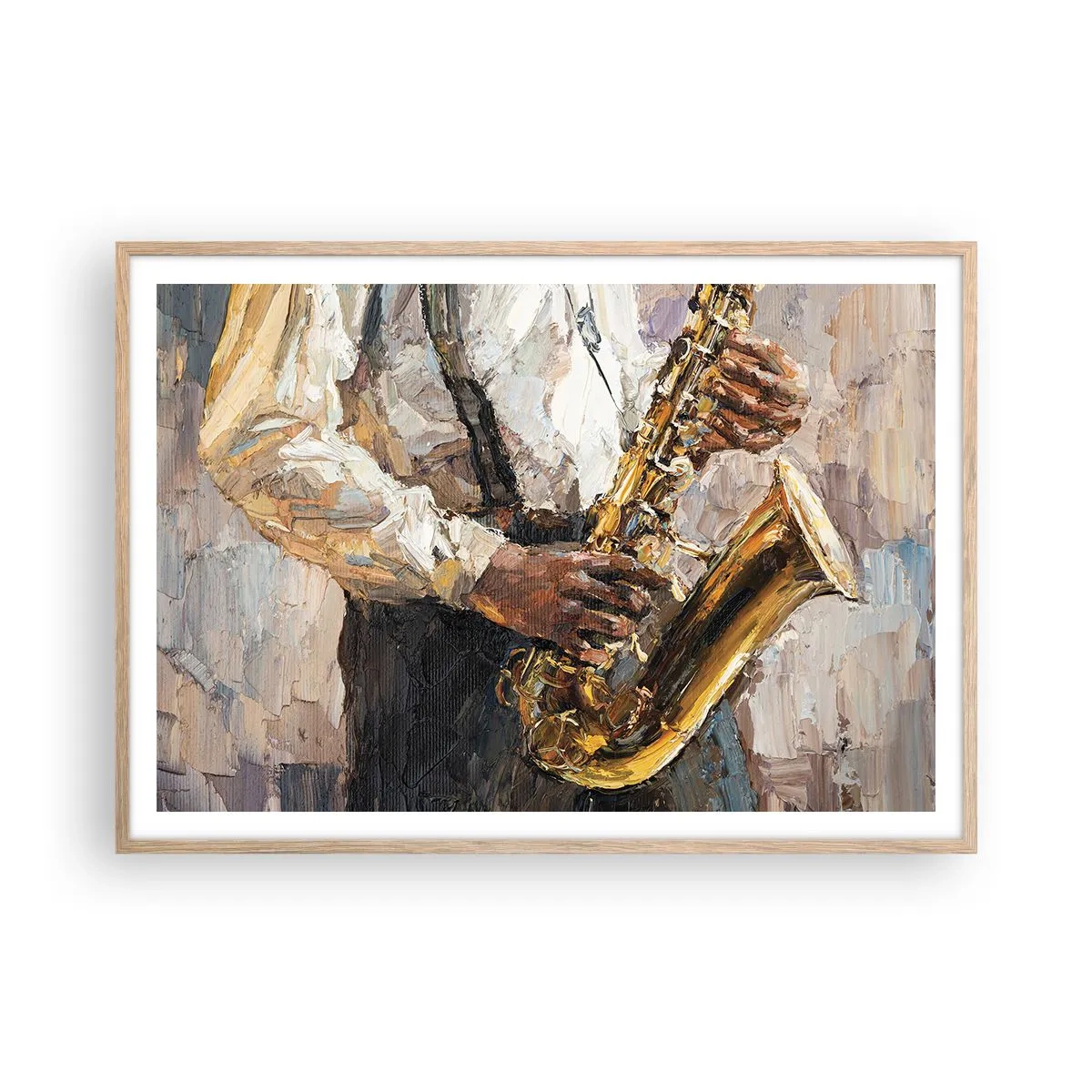 Plakát v rámu světlý dub - Čas na sólovou hru - 100x70 cm