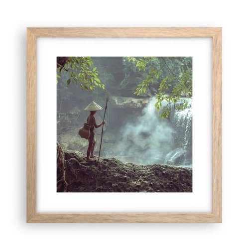 Plakát v rámu světlý dub - Spřátelený s přírodou - 30x30 cm