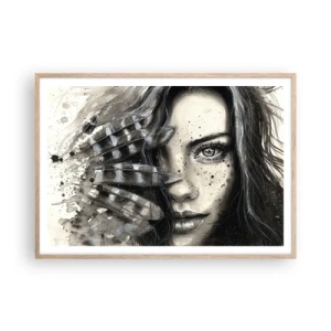 Plakát v rámu světlý dub - Divoká krása - 100x70 cm