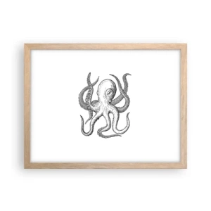 Plakát v rámu světlý dub - Tančící s vlnami - 40x30 cm