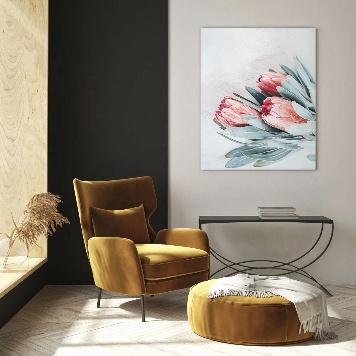 Obraz na skle - Zahanbené svou vlastní krásou - 50x70 cm