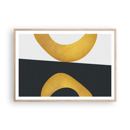 Plakát v rámu světlý dub - Zaprvé: zlato - 100x70 cm