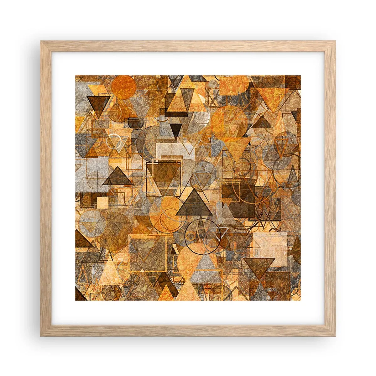 Plakát v rámu světlý dub - Svět zachycený v podobě - 40x40 cm