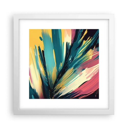 Plakát v bílém rámu - Kompozice – exploze radosti - 30x30 cm